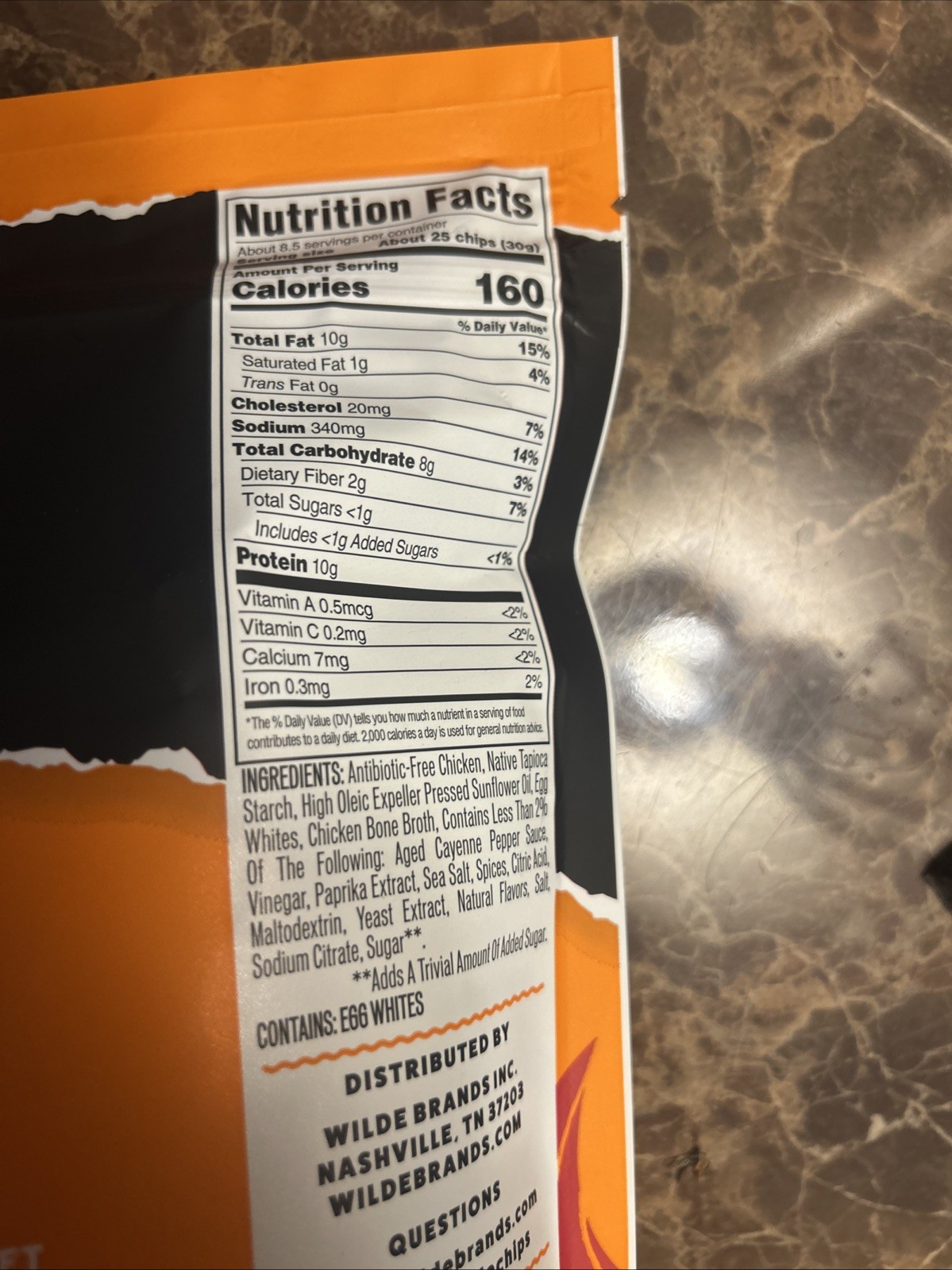 Wilde Protein Chips Buffalo Flavor, 8.5 oz – 10g Protein