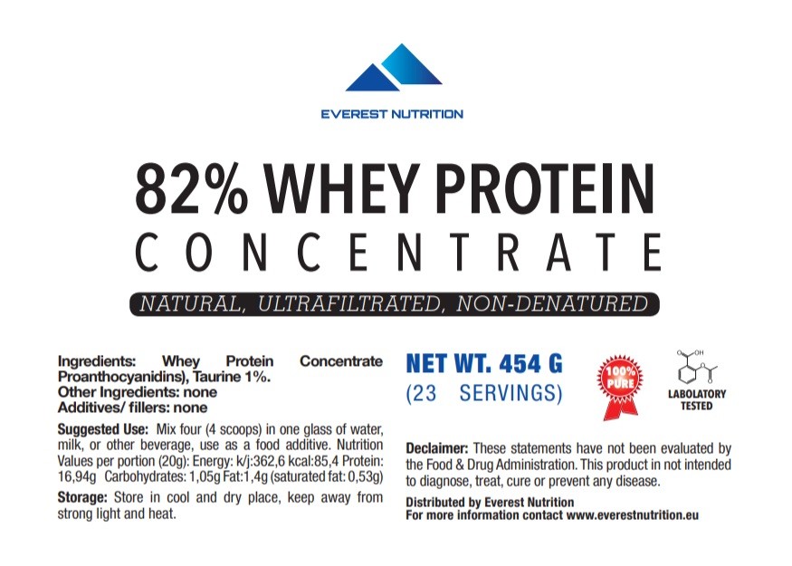 WHEY PROTEIN CONCENTRATE WPC 82% PURE POWDER NATURAL FLAVOUR