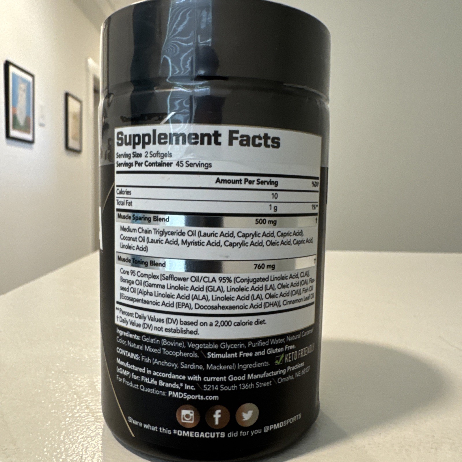 Omega Cuts Elite- Omega Fatty Acids & CLA for Muscle & Definition – 90 Softgels
