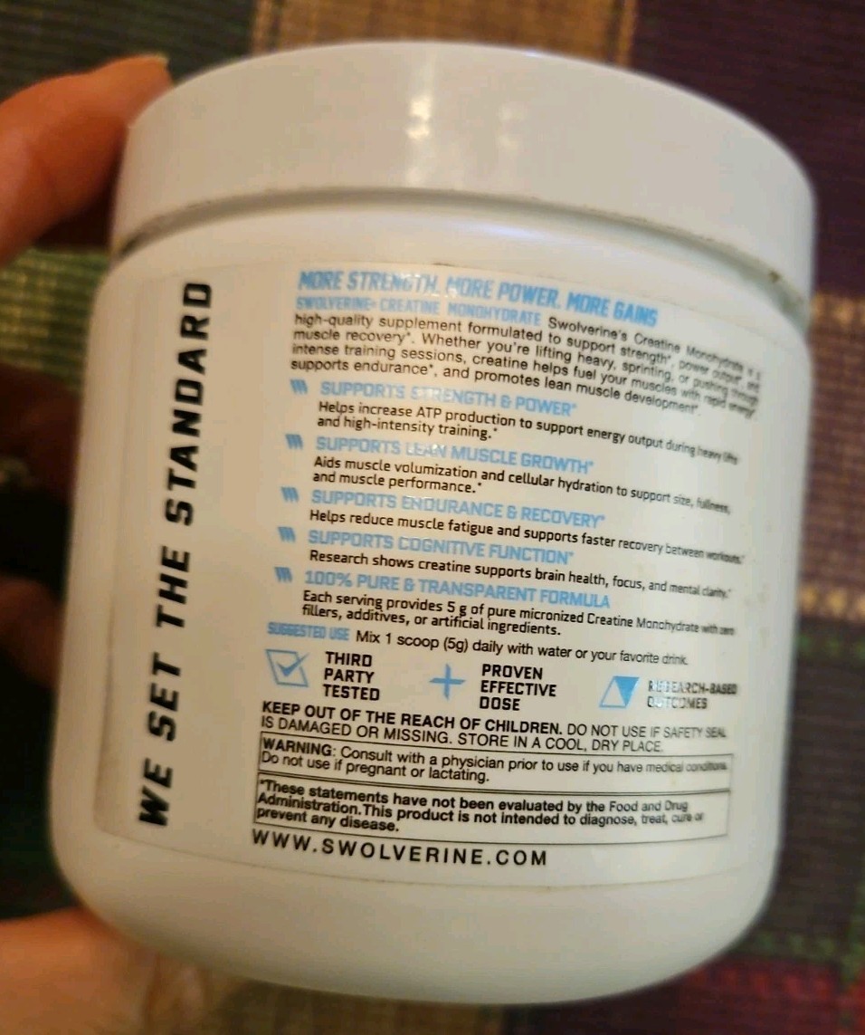 Swolverine Creatine Monohydrate Powder – 5g Micronized 5.3 Ounce Exp. 2029