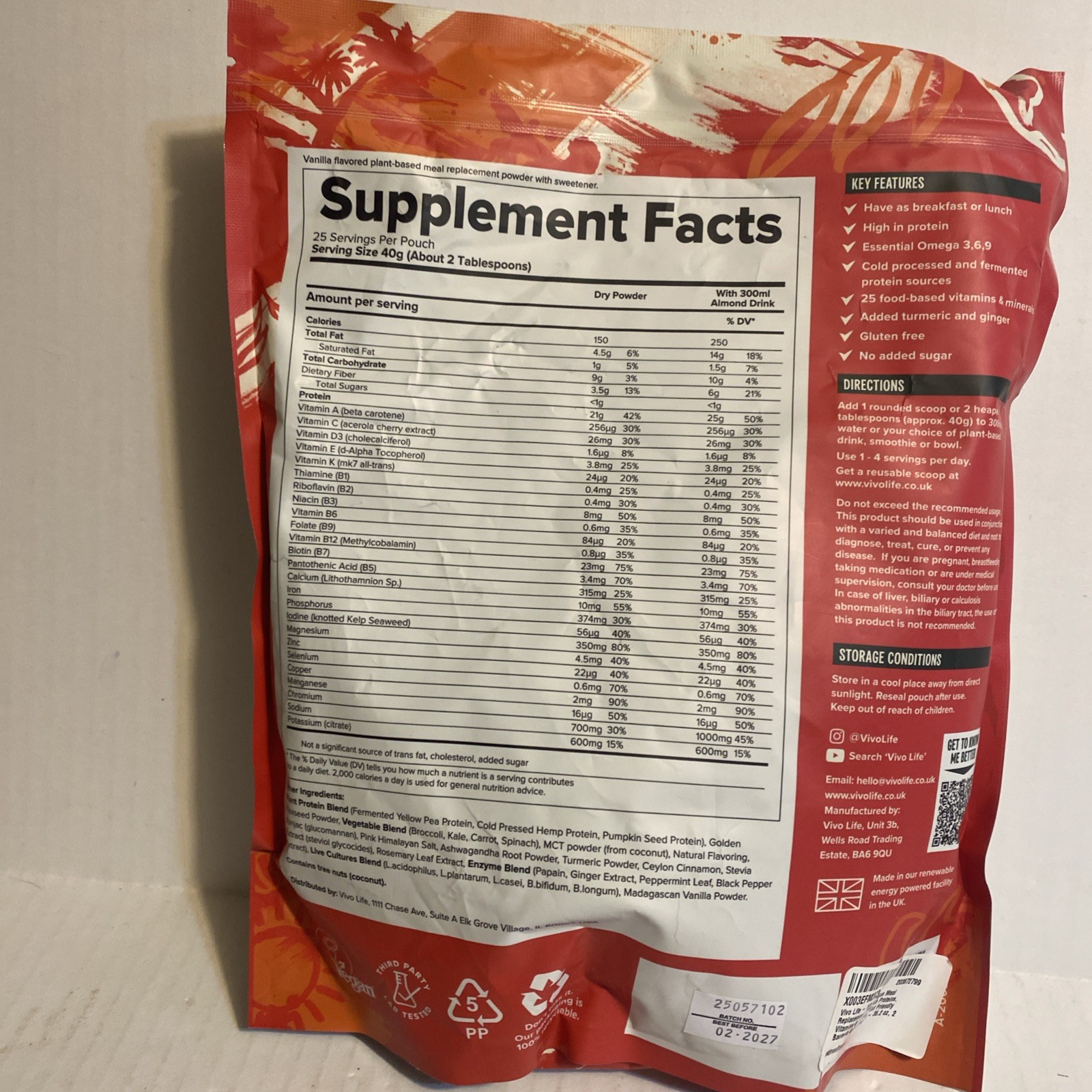 Coco Life Plant Based All In One Meal Madagascan Vanilla 25 Servings