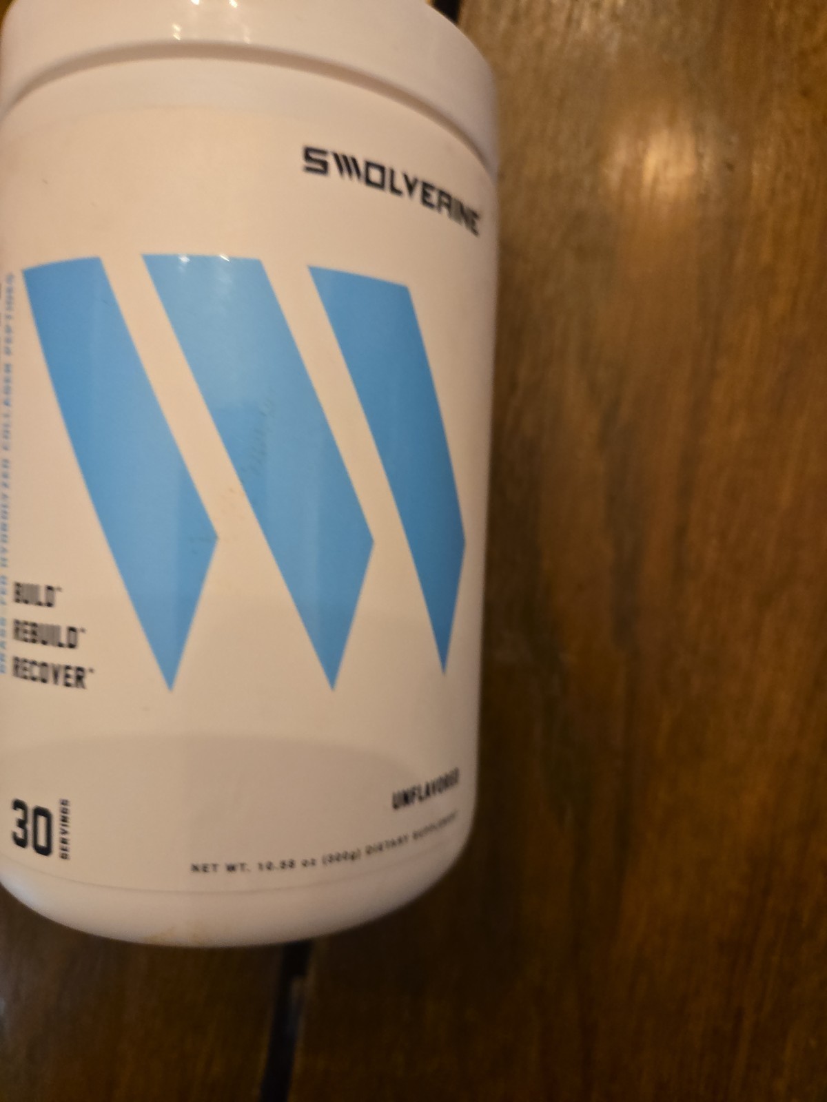 SWOLVERINE Grass-Fed Hydrolyzed Collagen Peptides Powder Unflavored 10.58 oz