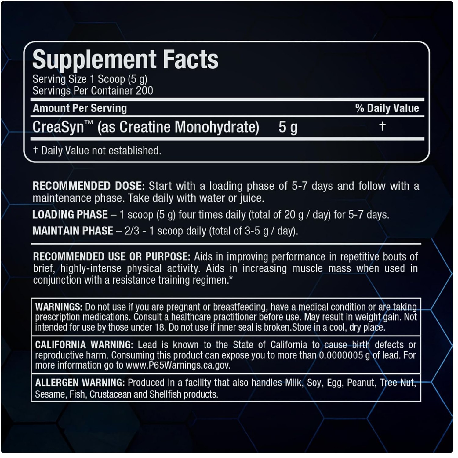 Pure Micronized Creatine Monohydrate Powder
