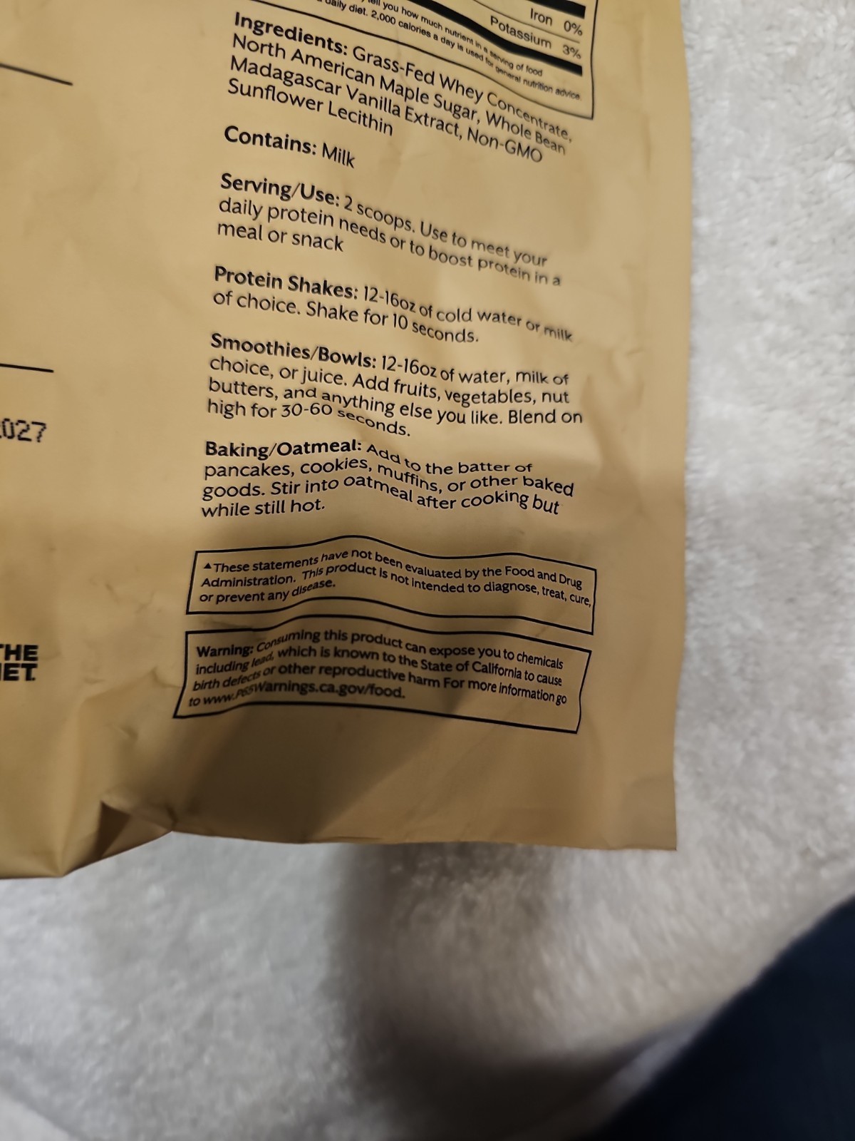 Promix Grass Fed Whey Protein Madagascar Vanilla 2.5lb Clean Protein