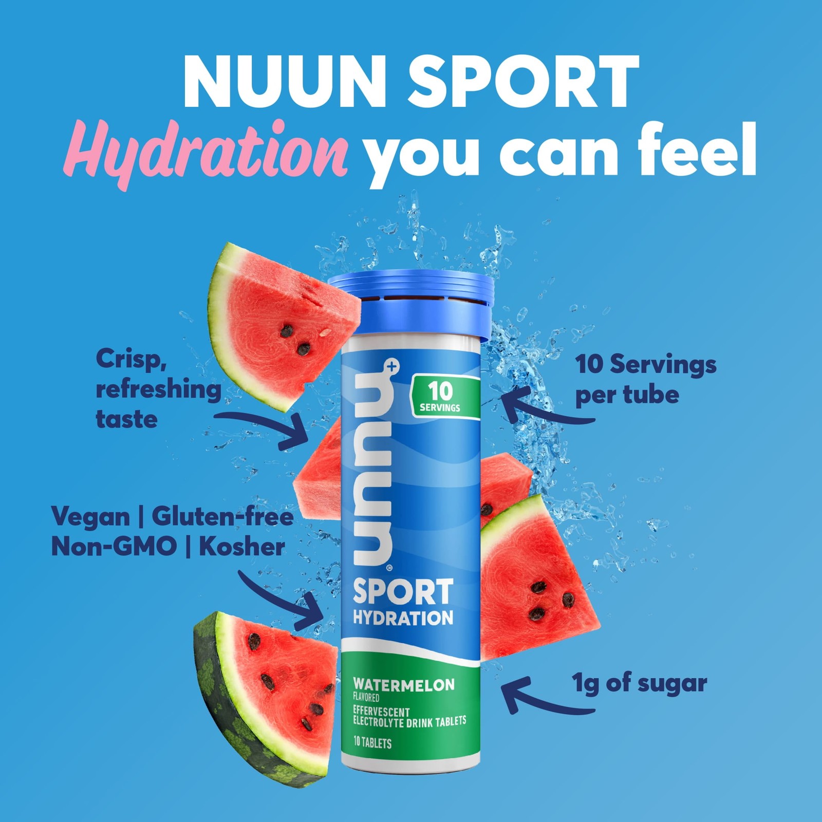 (4 pack) Nuun Sport Electrolyte Sports Drink Water Enhancer Mix Tablets for