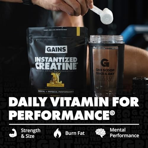 Instantized Creatine Monohydrate Powder – Pre Workout, Muscle Building, 30 Servi