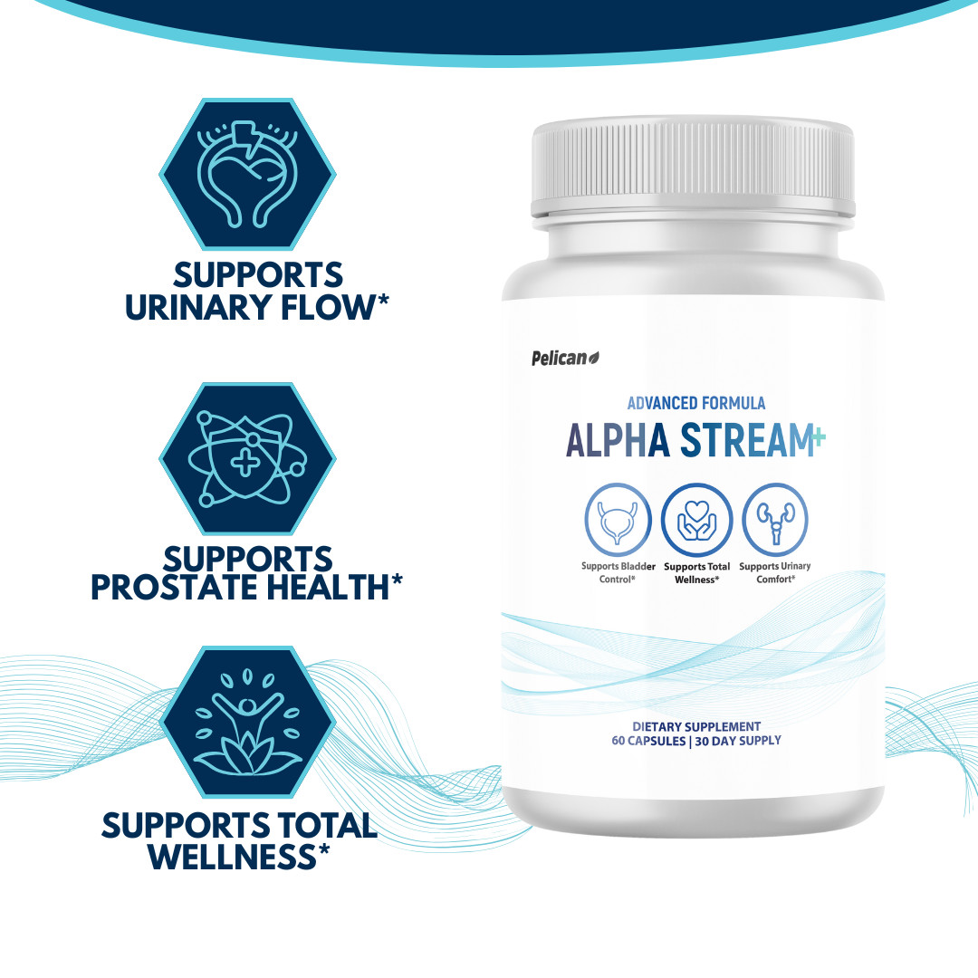 Alpha Stream + – Prostate Support- 5 Bottles- 300 Capsules