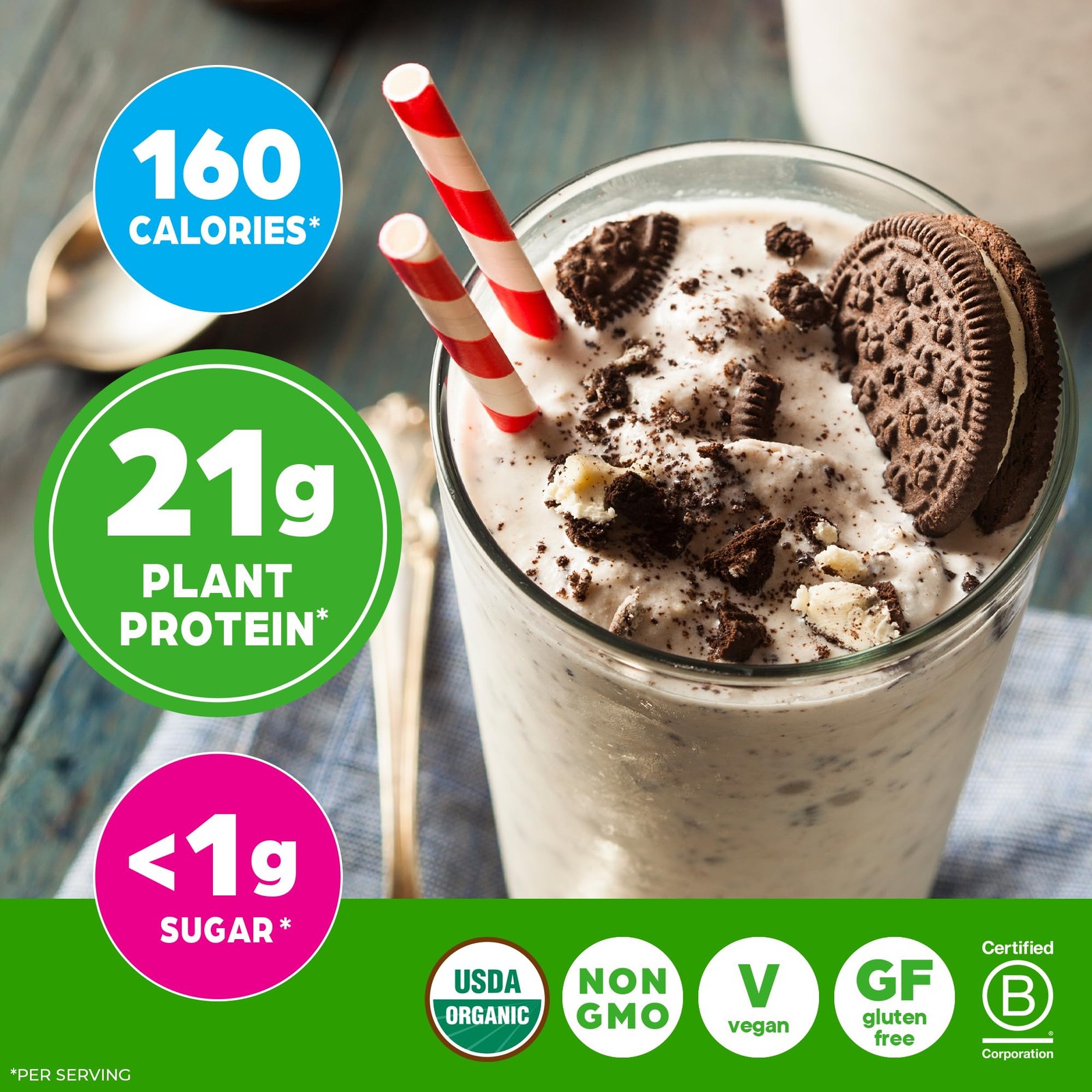 Orgain Organic Vegan Protein Powder, 2.03 Pound (Pack of 1), Cookies ‘N Cream