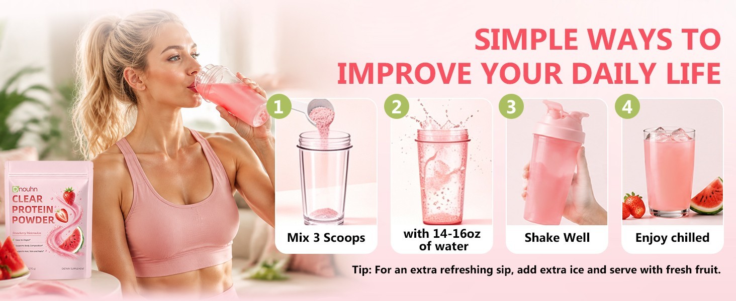 Clear Protein, Whey Protein Isolate with Collagen Peptides and Digestive Enzy…