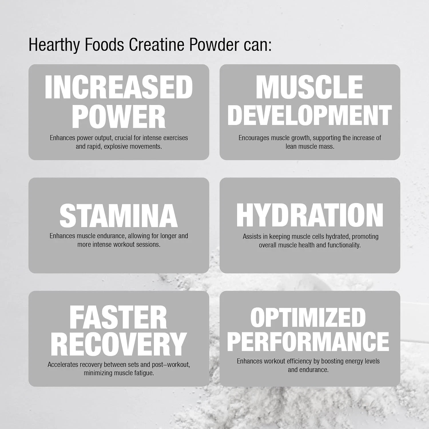 HEARTHY FOODS Creatine Monohydrate Micronized Powder 500G – 100 Servings, 5000mg