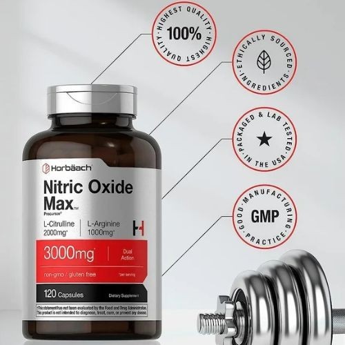 Nitric Oxide Booster L-Arginine, L-Citrulline 3000mg 120 Caps HIGHEST POTENCY