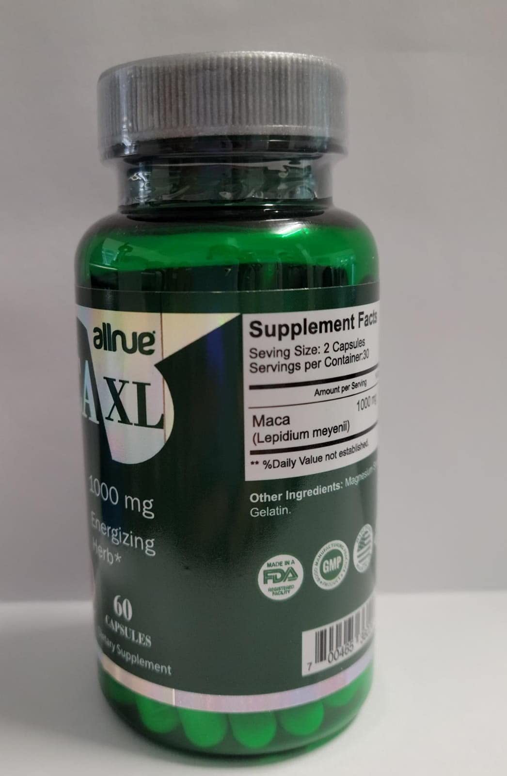 Maca Capsules Original Pill Shape Buttocks Bigger 60 Count (Pack of 1), Green