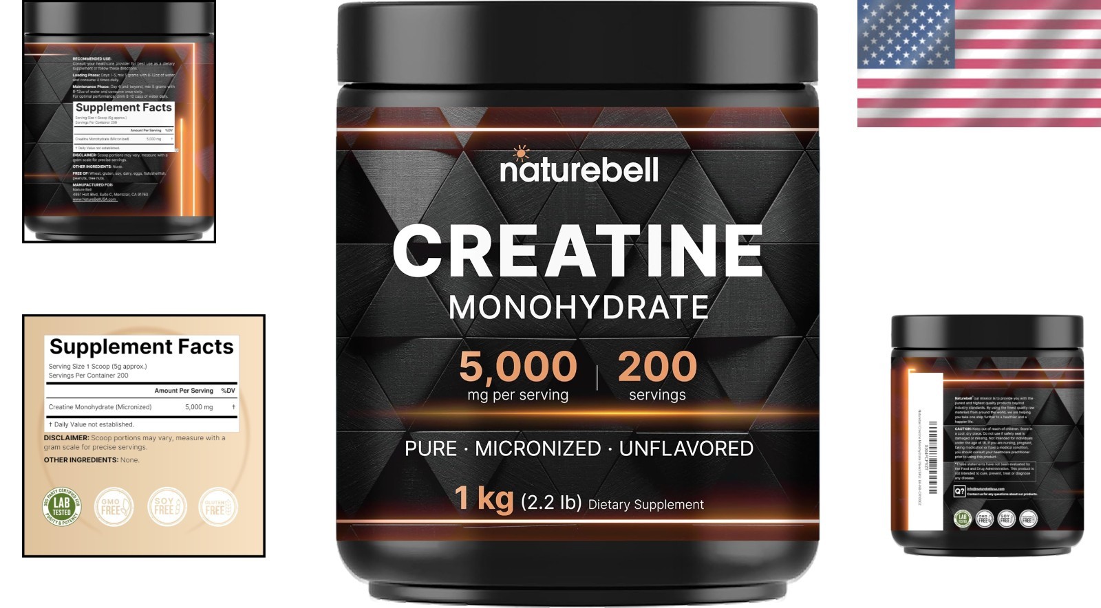 Micronized Creatine Monohydrate Powder 1,000g – 200 Servings of Pure Power