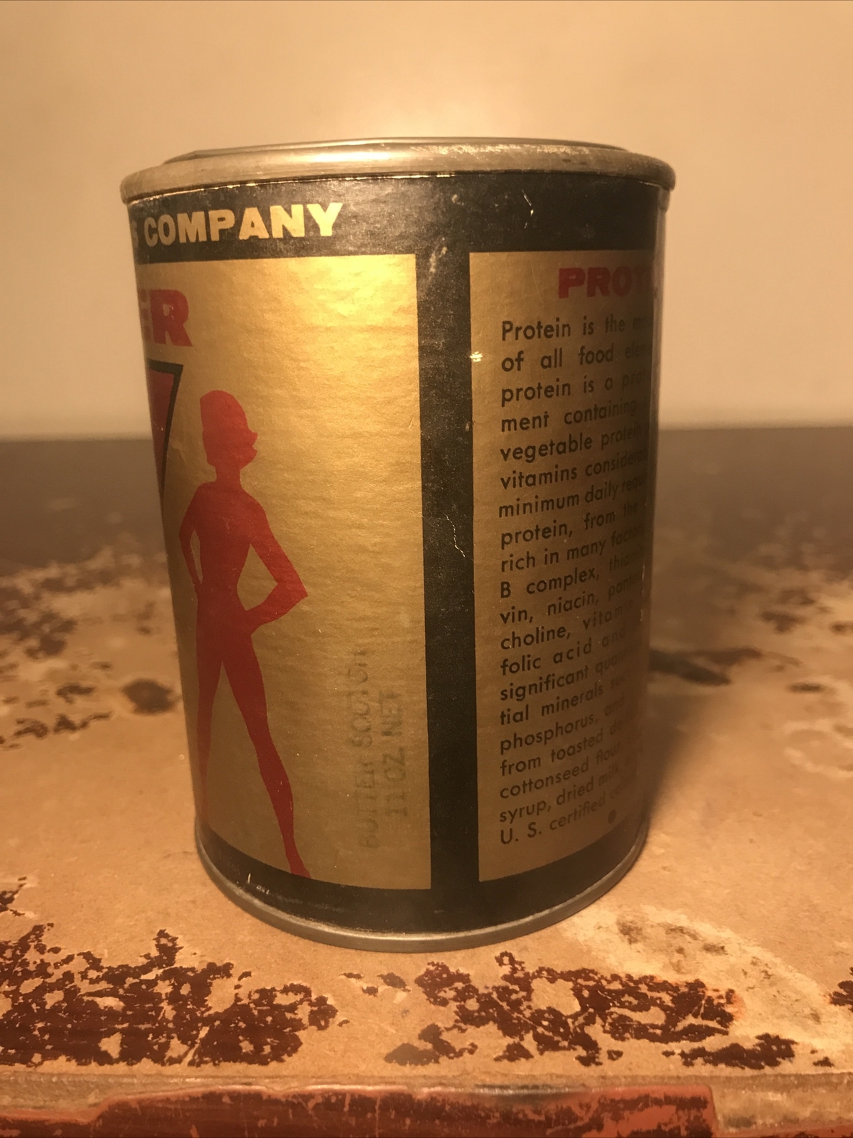 Vintage Protein Powder Container 11 Oz Super 60 Protein
