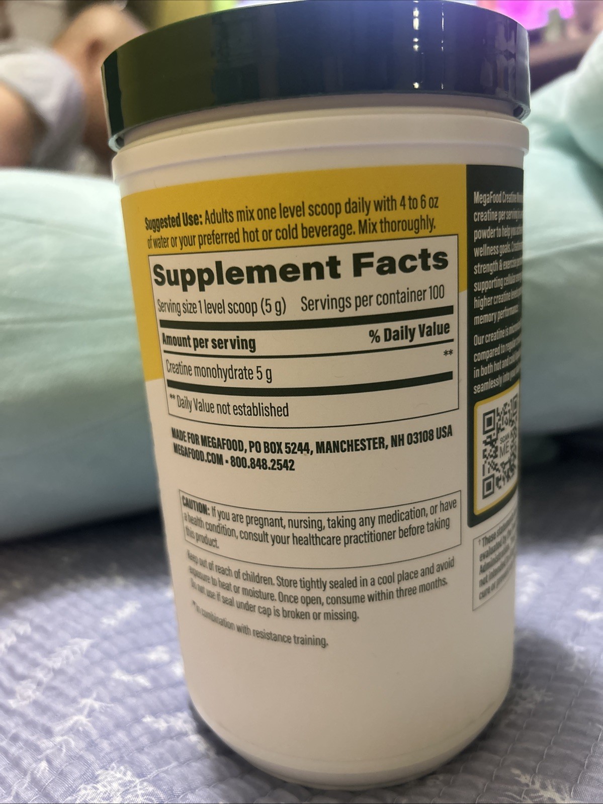 Mega Food Creatine Monohydrate 100 Serving Exp. 02/28