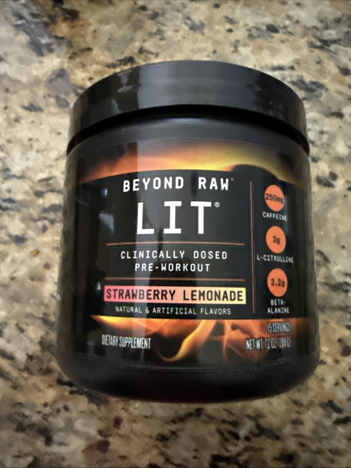 Beyond Raw LIT (Strawberry Lemonade )Pre-Workout Dietary Supplement 7.20oz./204g