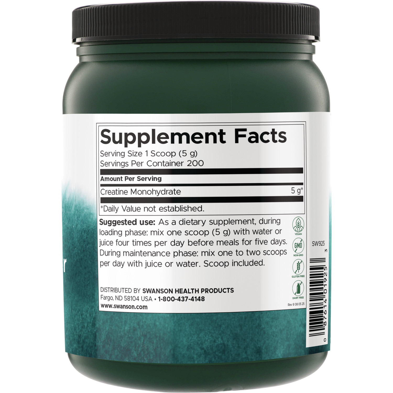 Swanson Creatine Powder 2 lb 3 oz Powder