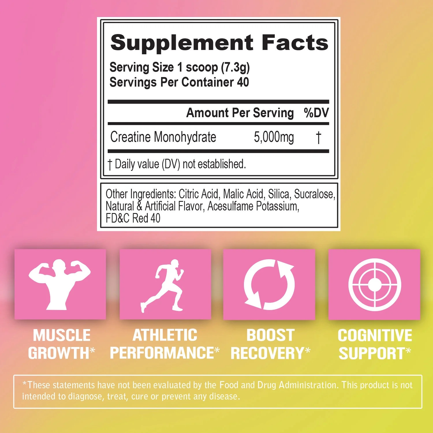 Creatine 5000 – Supports Faster Recovery, Lean Muscle Growth & Performance – Pre