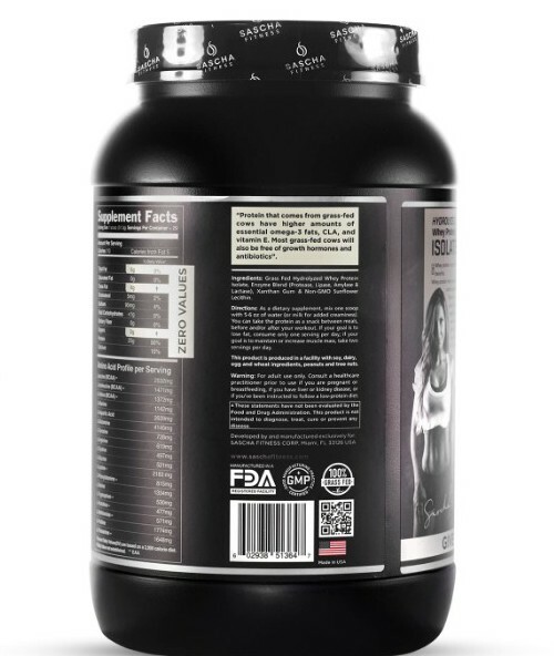 HYDROLYZED WHEY PROTEIN ISOLATE UNFLAVORED By Sascha Fitness