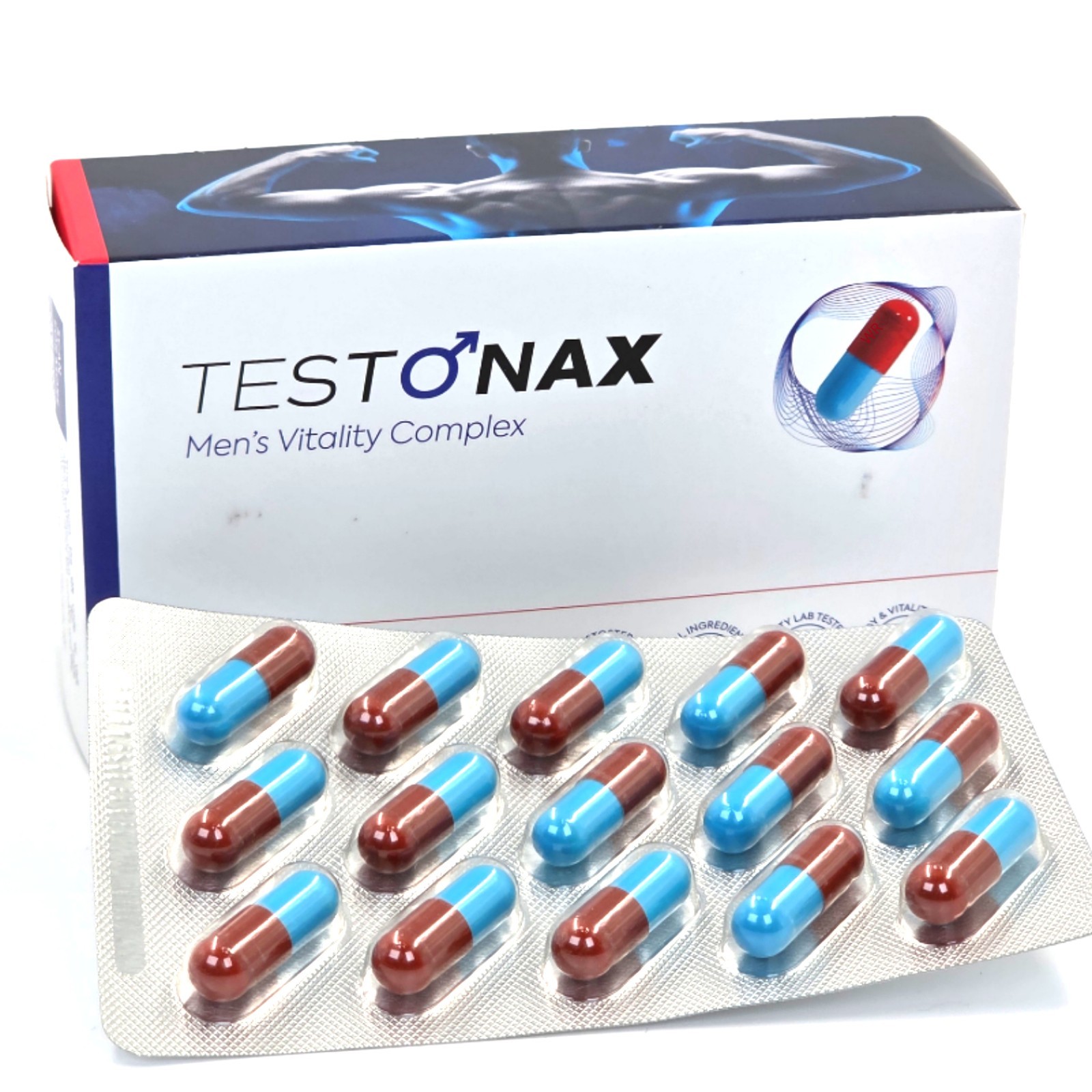 testonax 60 capsules men vitality complex new fast shipping