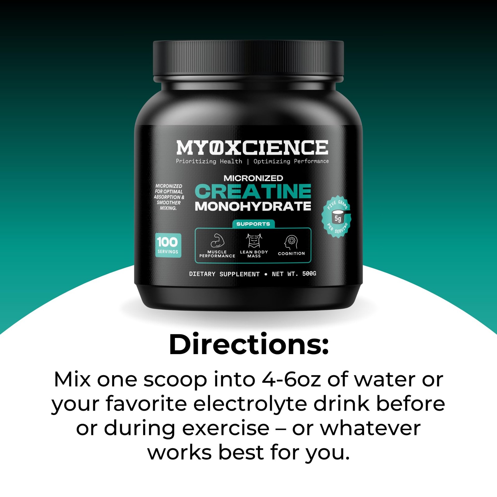 MYOXCIENCE Micronized Creatine | Supports Muscle Performance, Lean Body Mass,…
