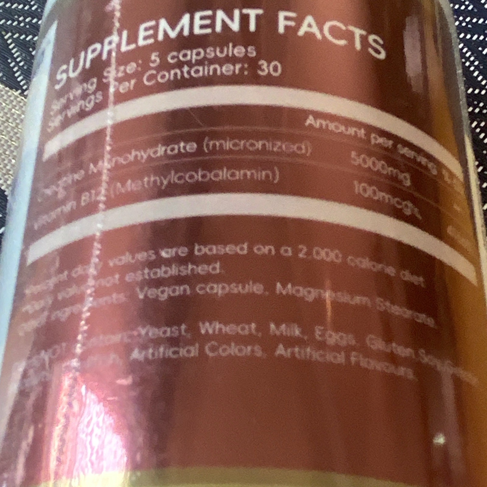 Nutricost Micronized Creatine 5000mg + B12 Vegan Capsules, 150 Ct Exp 07/2027