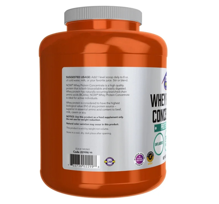 NOW Sports Nutrition, Whey Protein Concentrate, 24 G With BCAAs, Unflavored Powd