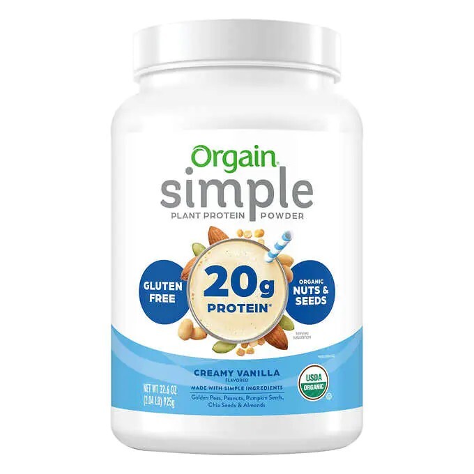 Orgain USDA Organic Simple Plant Protein Powder 32.6 oz VANILLA