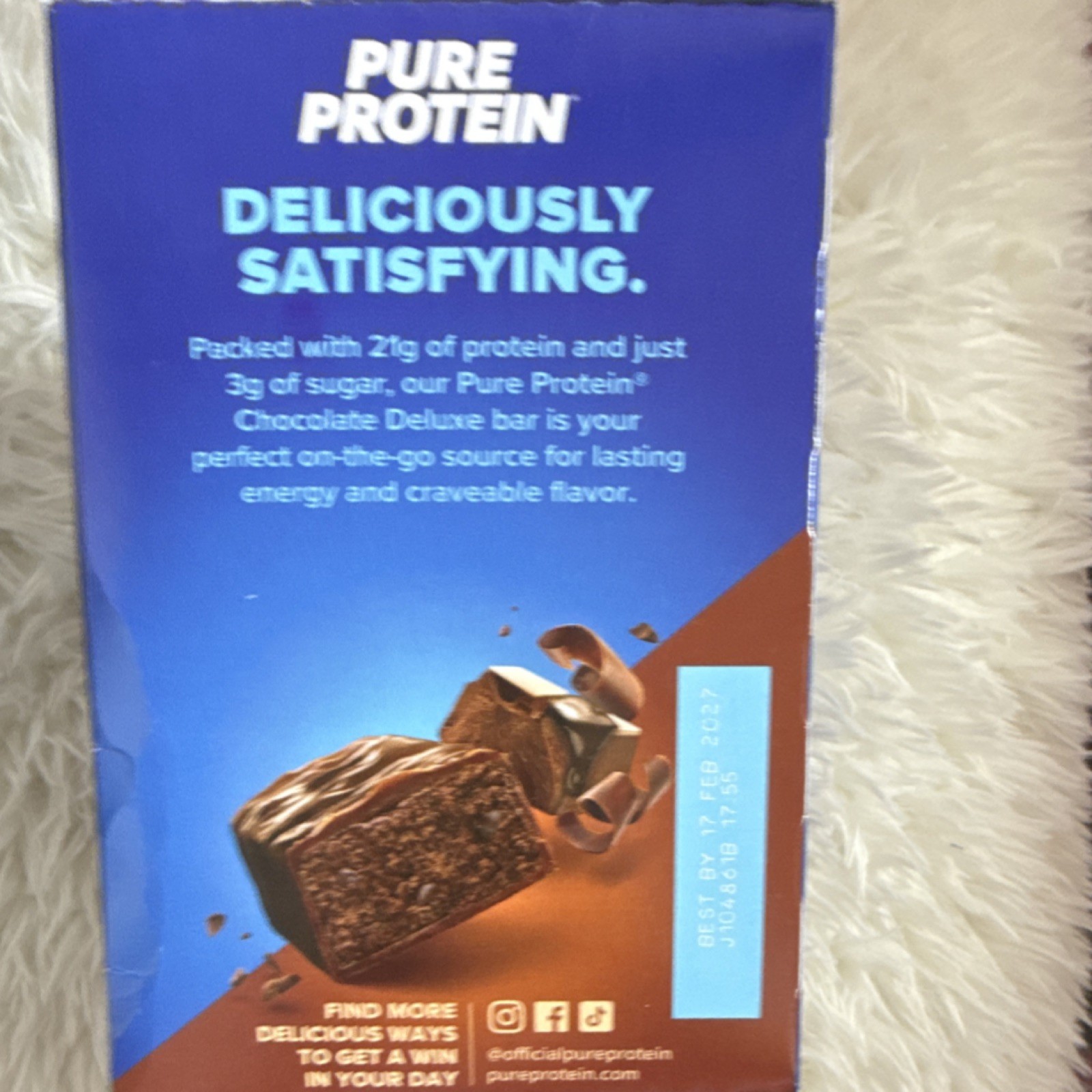 Pure Protein Chocolate Deluxe Bars 21g Gluten-Free 12 Count High Protein
