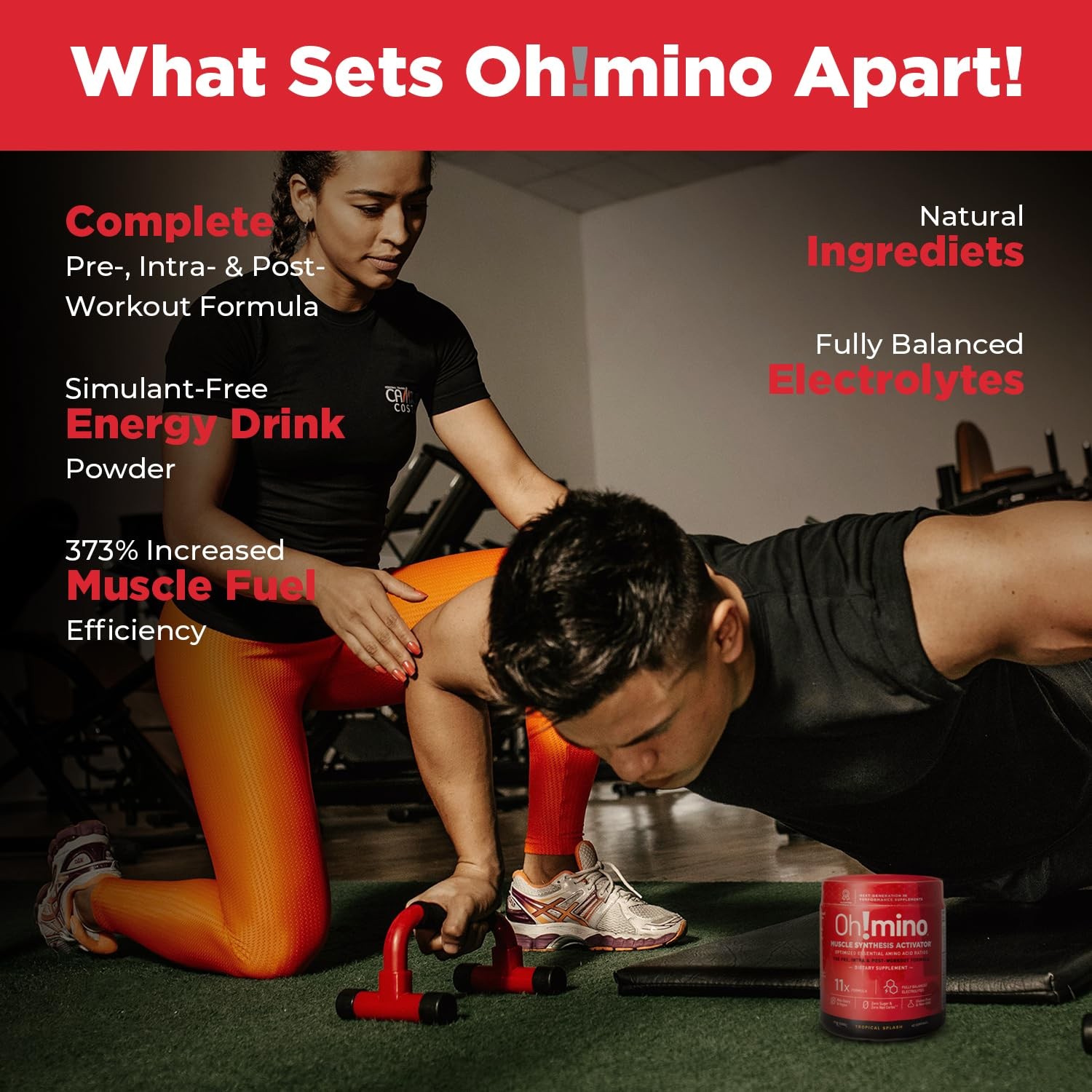 Ohmino BCAAs + EAAs, All 9 Essential Amino Acids for Muscle Growth Recovery,…