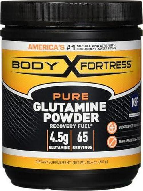 Body Fortress 100% Pure Glutamine Powder, 300g Jar (1ct), Nutrient Replenishment