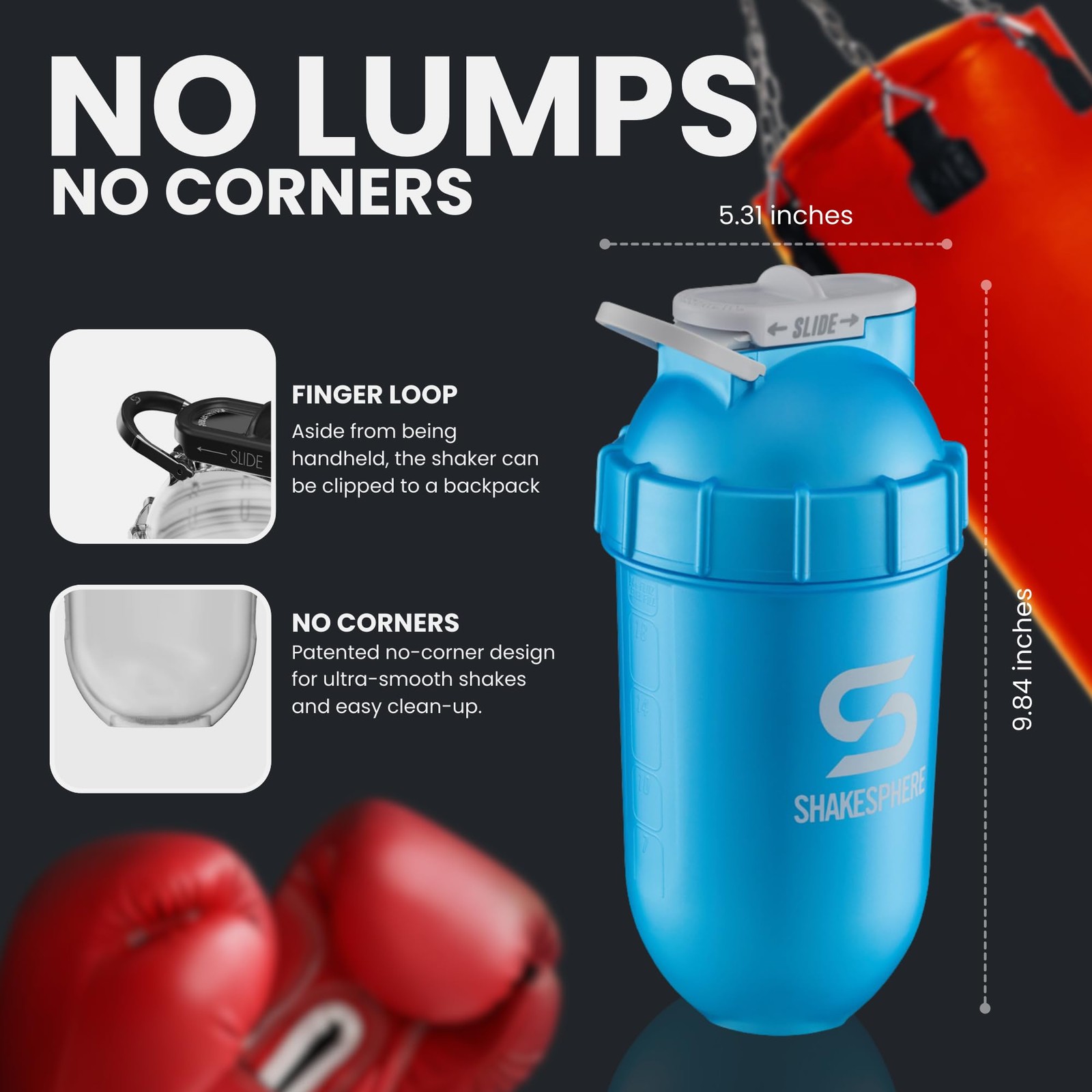 Shakesphere Tumbler Protein Shaker Bottle And Smoothie Cup 24 Oz – Bladeless