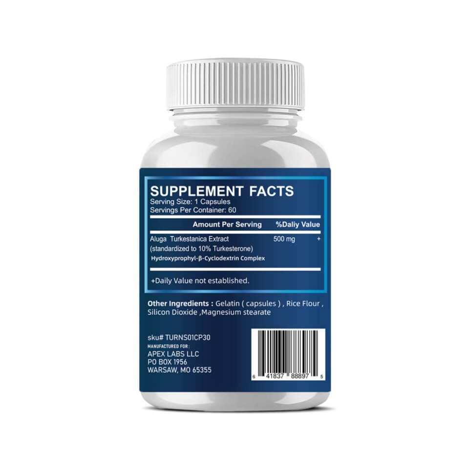 Turkesterone 500mg Complex (60 Capsules) Enhanced Absorption, Muscle Builder