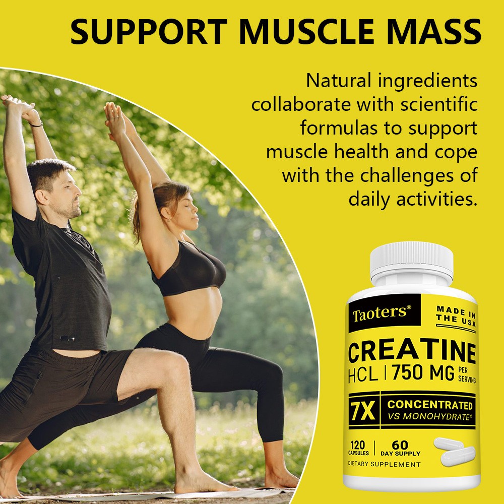 Creatine Hcl 750 Mg 30-120 Capsule Support Immune Energy Cognitive Muscle Health