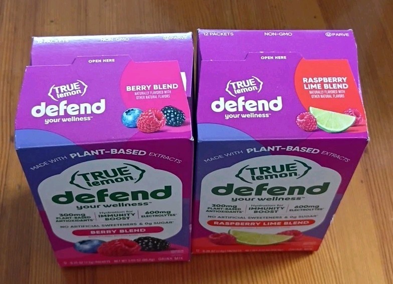 True Lemon DEFEND YOUR WELLNESS Raspberrry Lime Berry Blend Drink Mix 24 Packets
