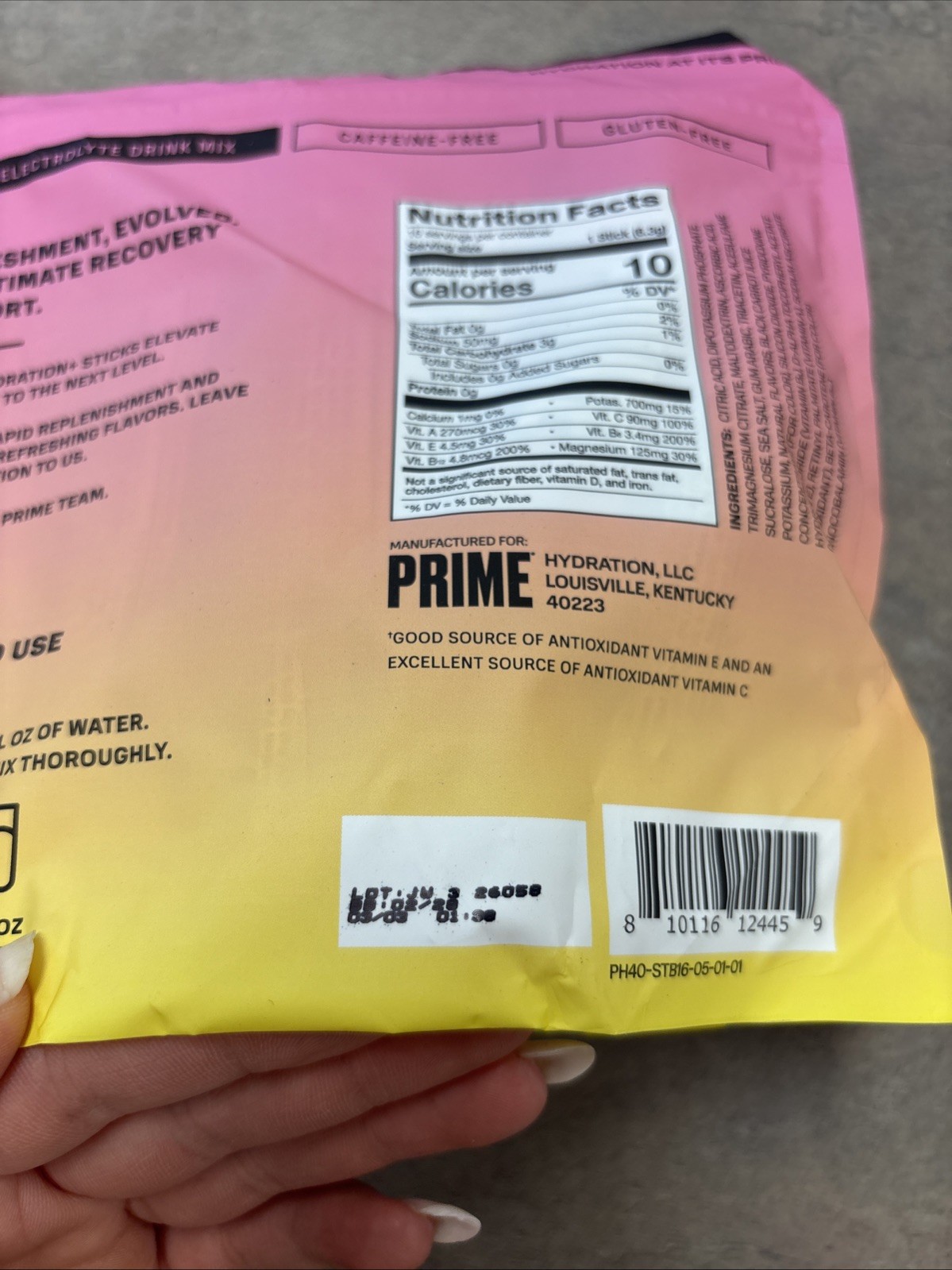 Prime Hydration+ Strawberry Banana Electrolyte Drink Mix Sticks 32 Sticks. 02/28