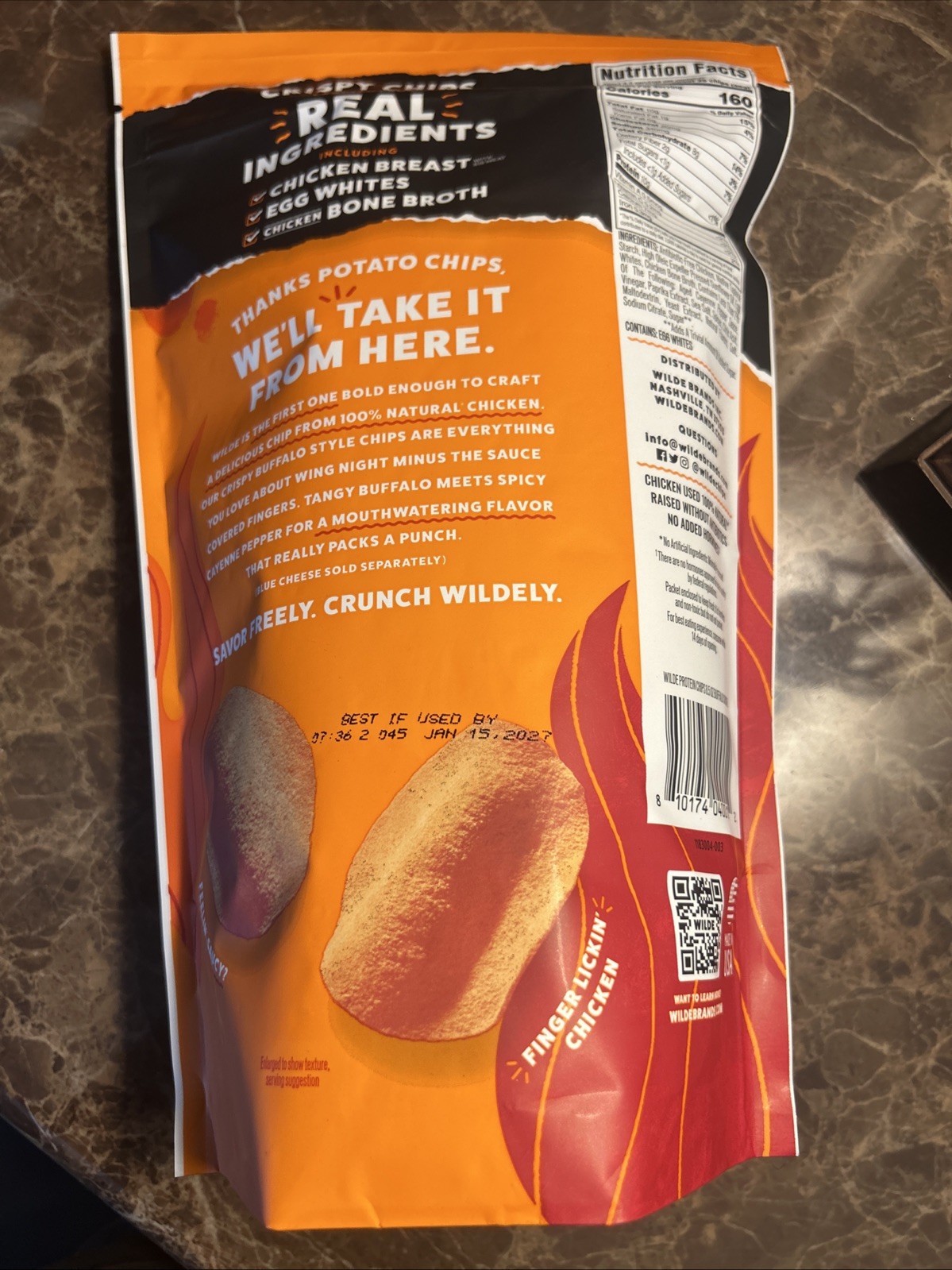 Wilde Protein Chips Buffalo Flavor, 8.5 oz – 10g Protein