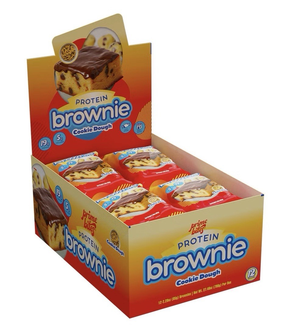 Prime Bites Protein Brownie COOKIE DOUGH High protein + 5g Collagen 12Count