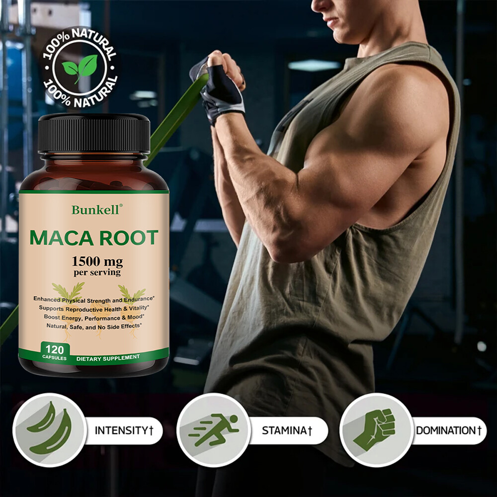 Maca Root 1500 Mg/serving Natural Energy Boost 30 To 120 Capsules
