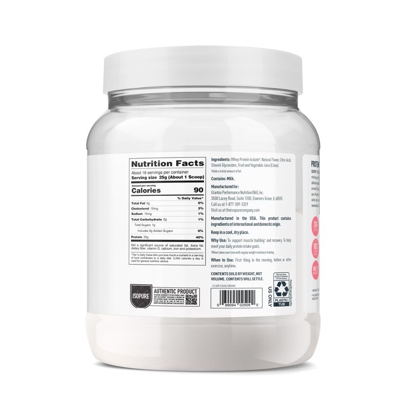 Clear 20g Whey Isolate Protein Powder – Tropical Punch – 16 Servings – 14oz