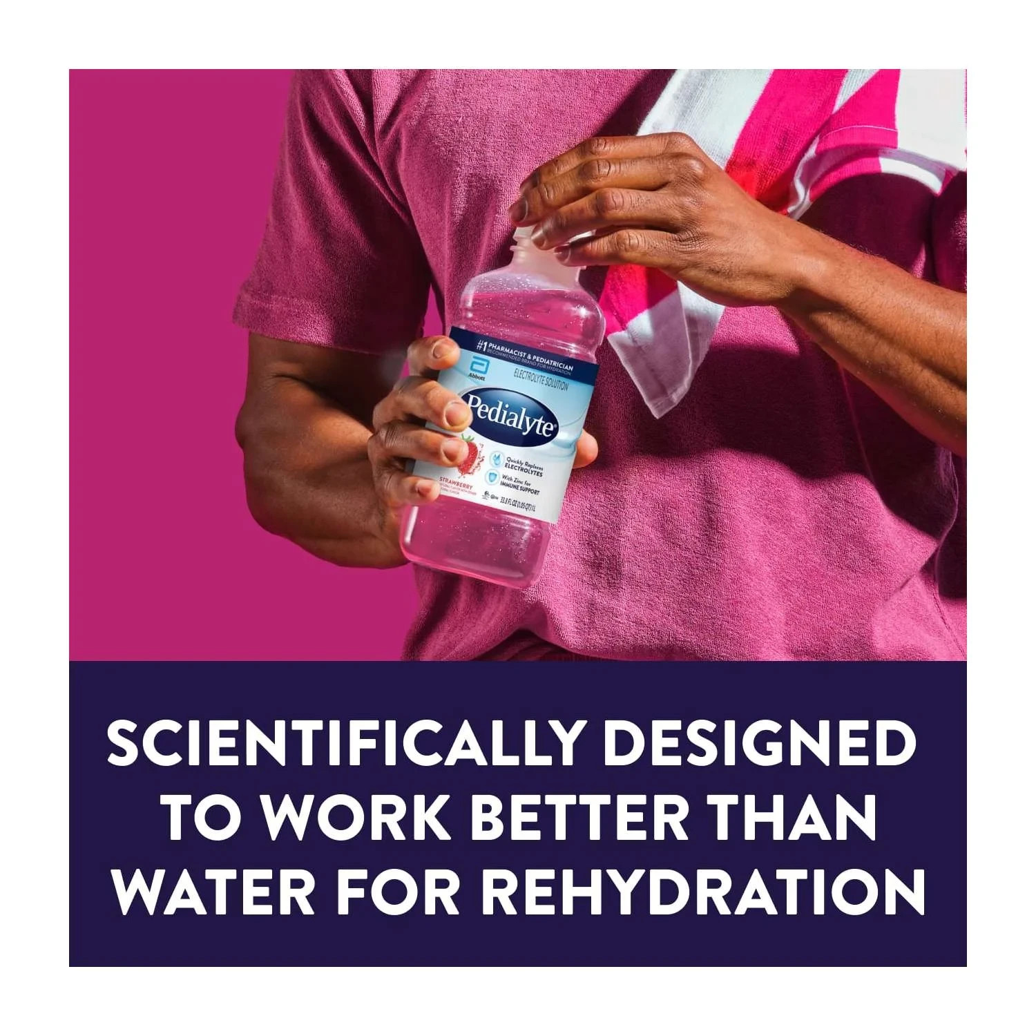 (2 pack) Pedialyte Electrolyte Drink, Strawberry, 1 Liter