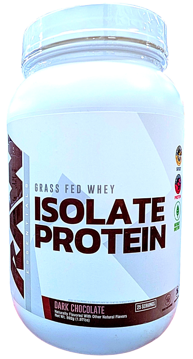 RAW 25g Grass Fed Whey Isolate Protein Powder Dark Chocolate 1.97 lbs. EXP 10/26