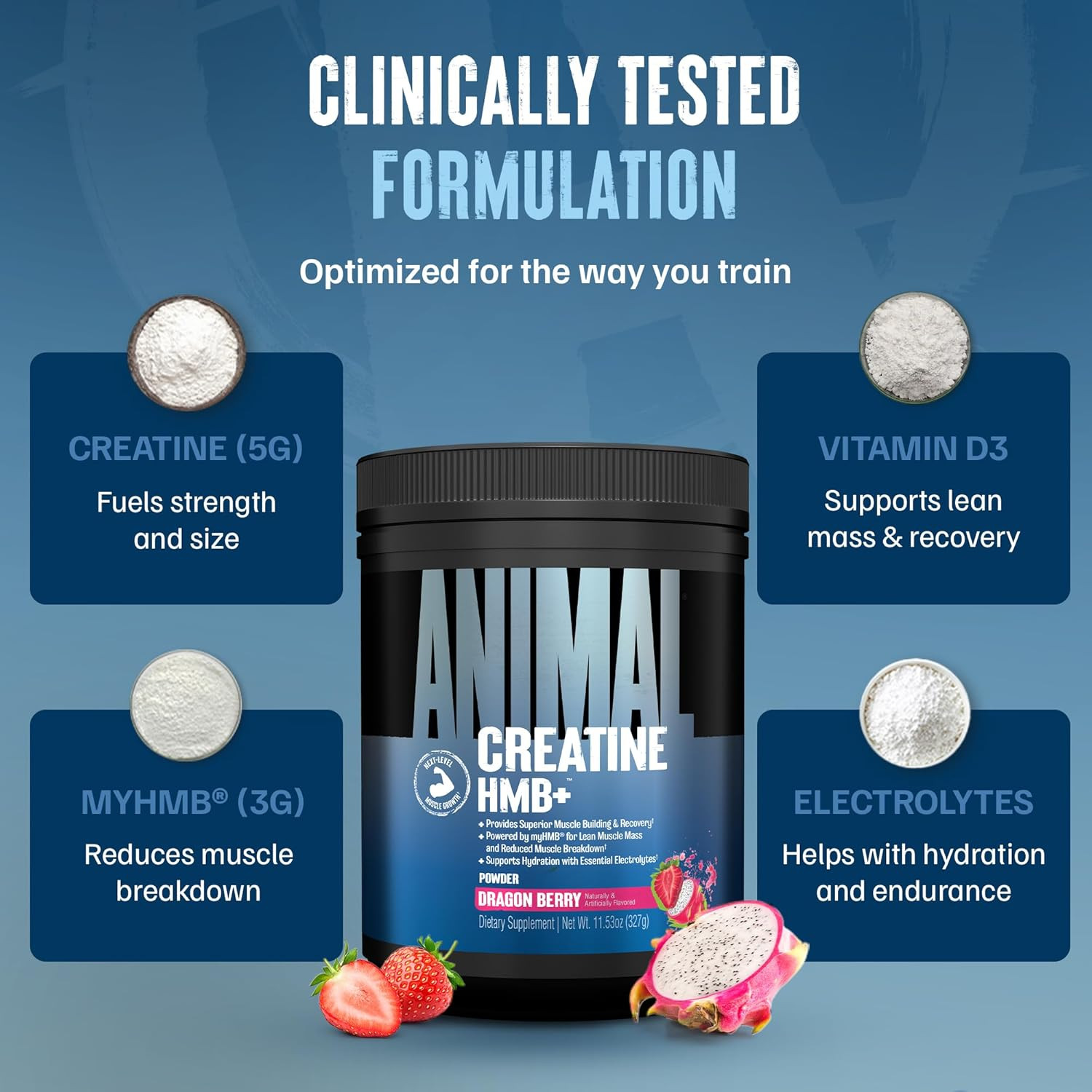 Creatine HMB Powder – 3G Myhmb + 5G Creatine with Electrolytes for Recovery & Da