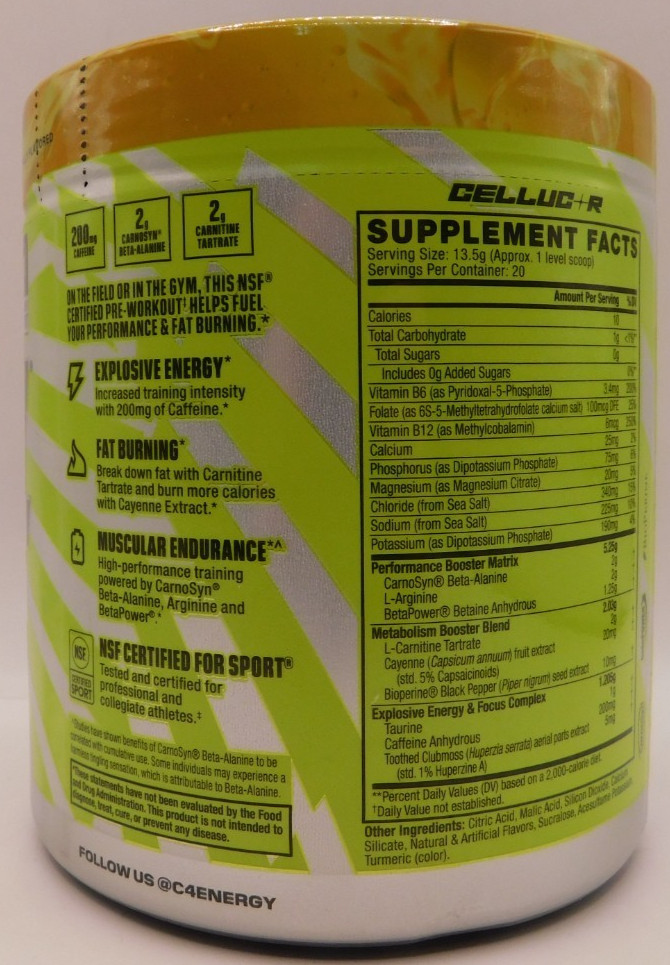 C4 Sport Ripped Pre Workout Powder Hawaiian Pineapple 9.5oz Exp: 10/26 New