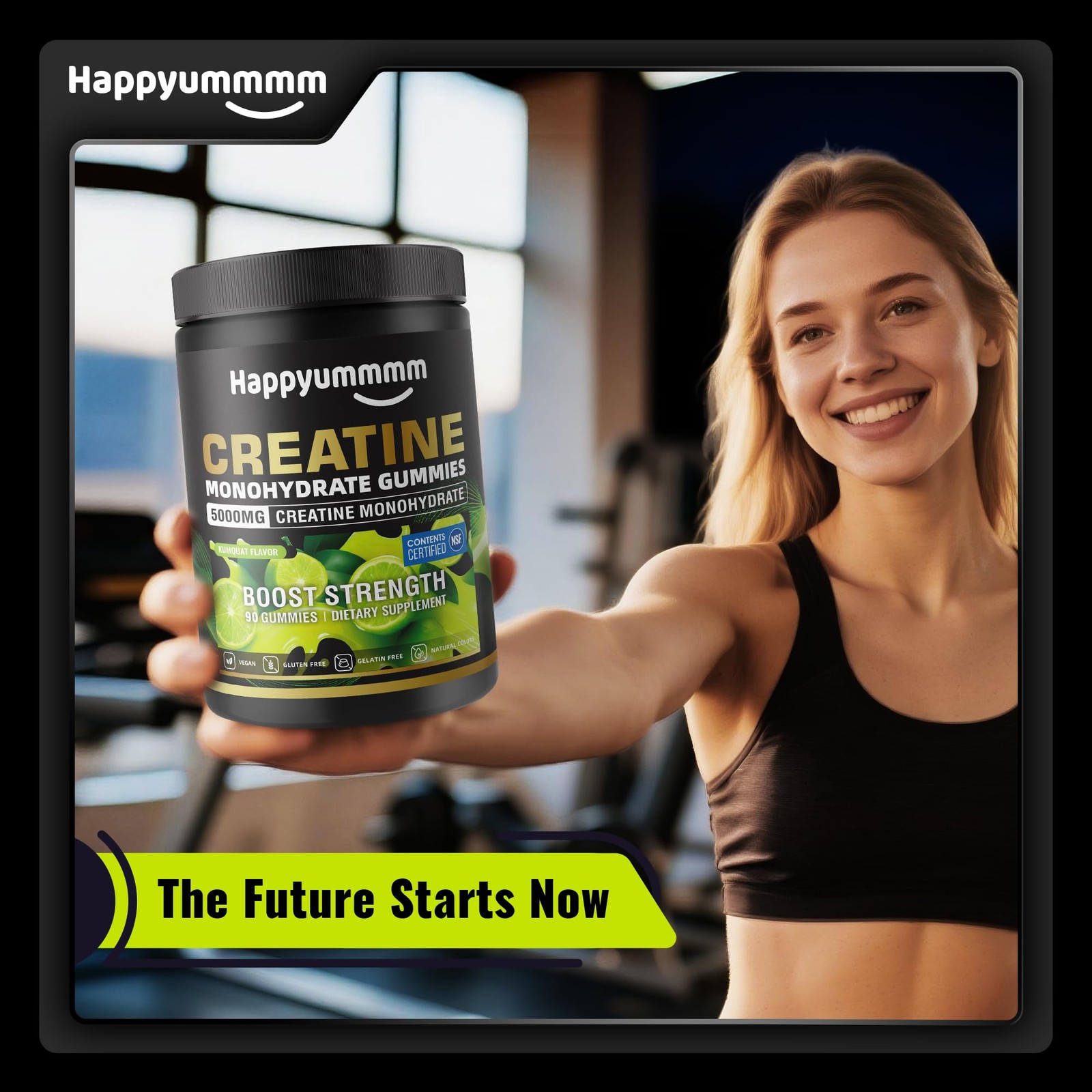 Creatine Monohydrate Gummies, NSF Certified, 5g Dose for Men & Women to Suppo…