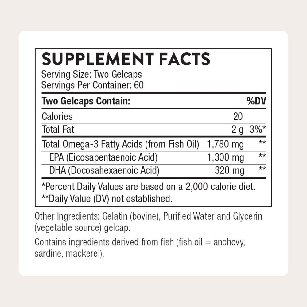 Thorne Super EPA Pro Sustainable Omega-3 EPA DHA Heart & Brain Support Softgels