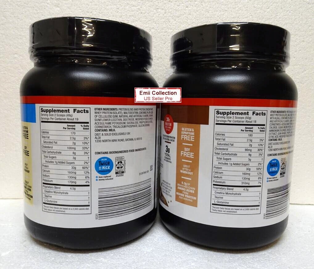 Elevation Whey Protein Blend Vanilla & Chocolate Flavor 32oz 907g (Two Bottles)