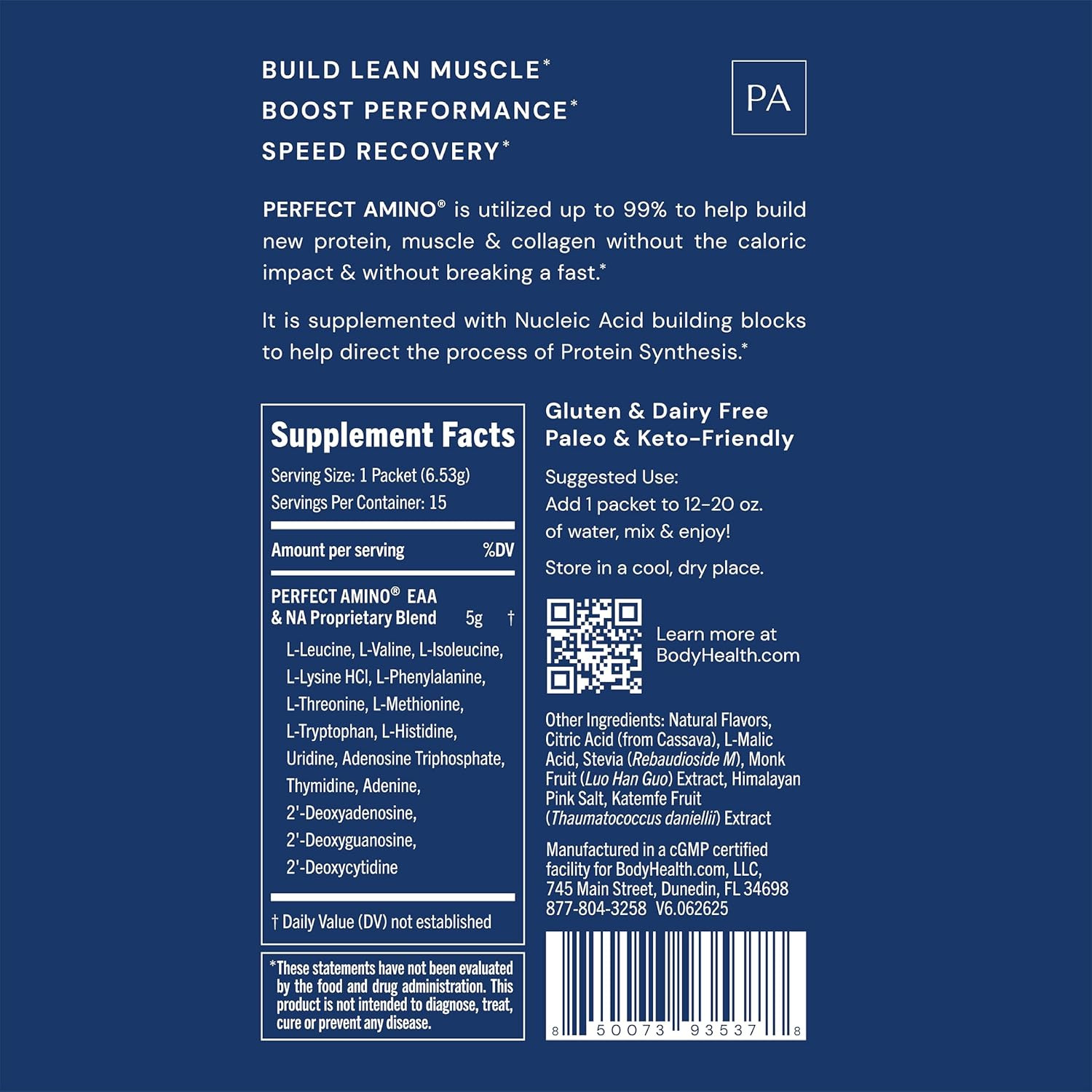 Perfectamino Powder – BCAA and EAA Powder for Pre and Post Workout – Amino Acid