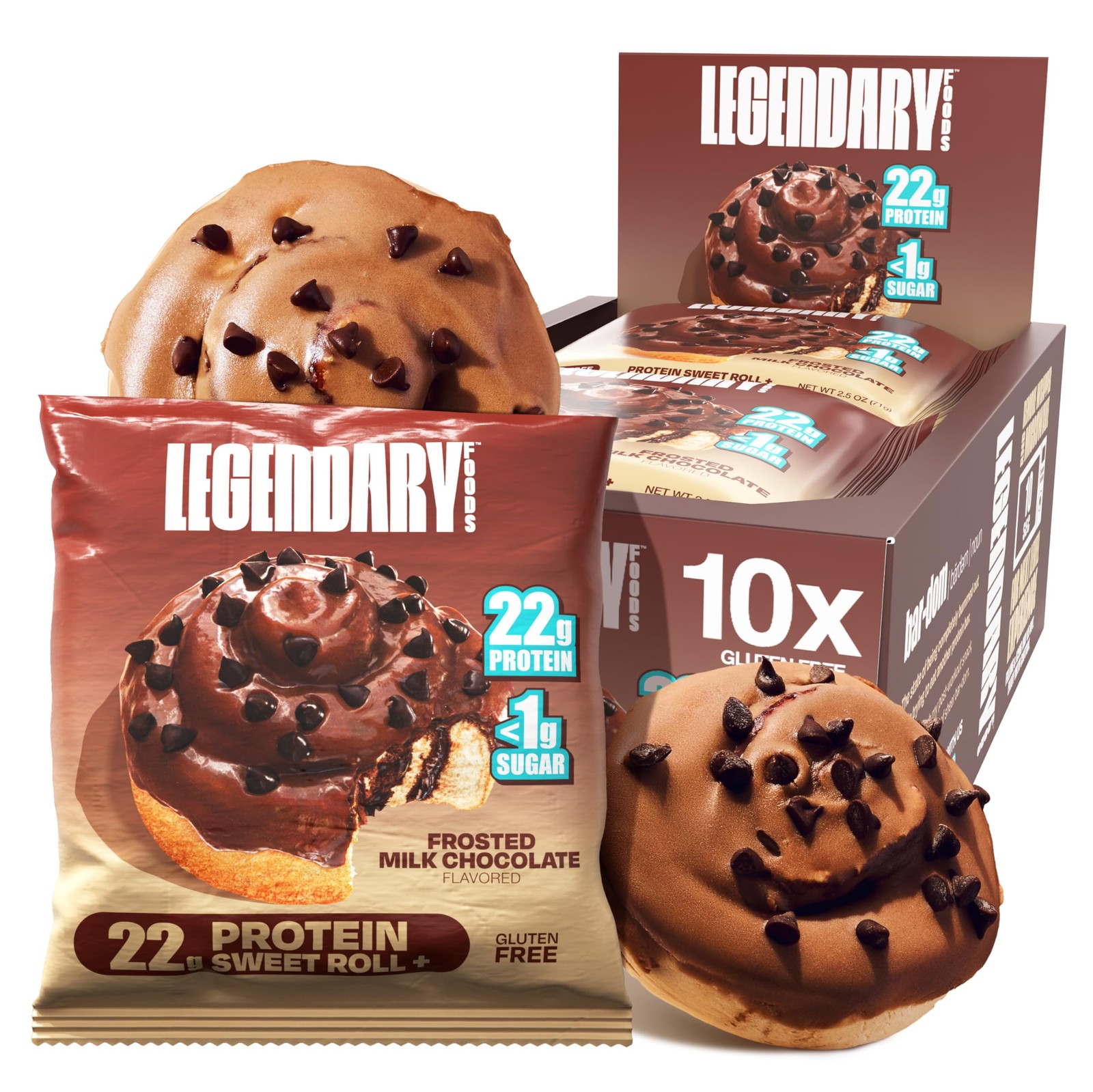 Legendary Foods Cinnamon Roll Protein Bars – 22g Protein, Gluten-Free, Low Carb