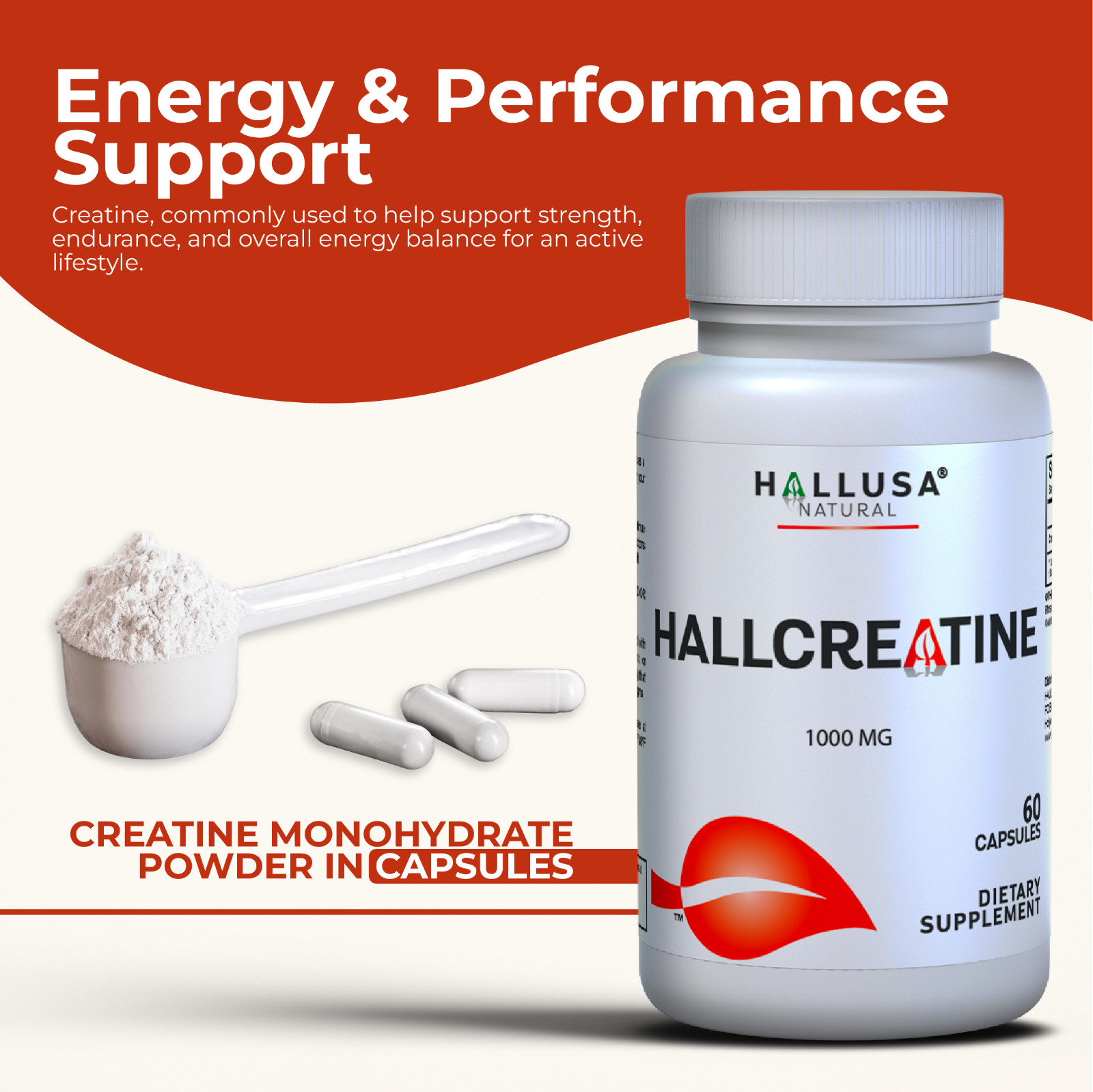 CREATINE Monohydrate – Gym Supplement – 60 Cap – Exp 05/25